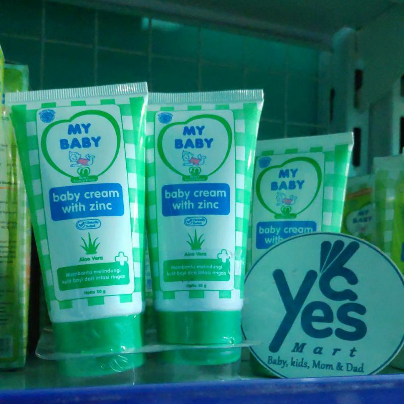 My baby Cream Zinc 50 g Diaper rash kream krim With Ruam popok aloe vera mom kemerahan iritasi ringan bayi anak kids mybaby