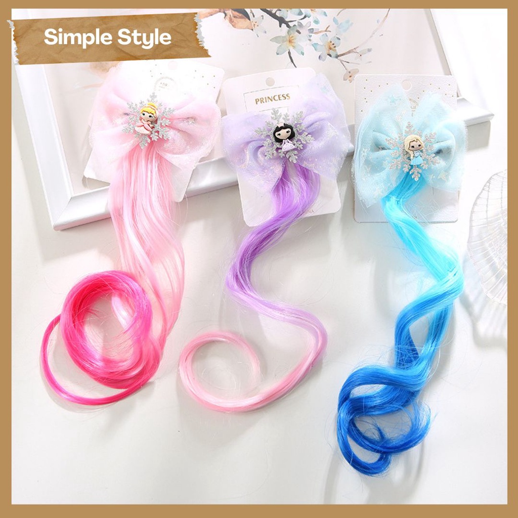 Jepit Rambut Frozen Model Rambut Palsu Wig Anak Perempuan - Simple Style