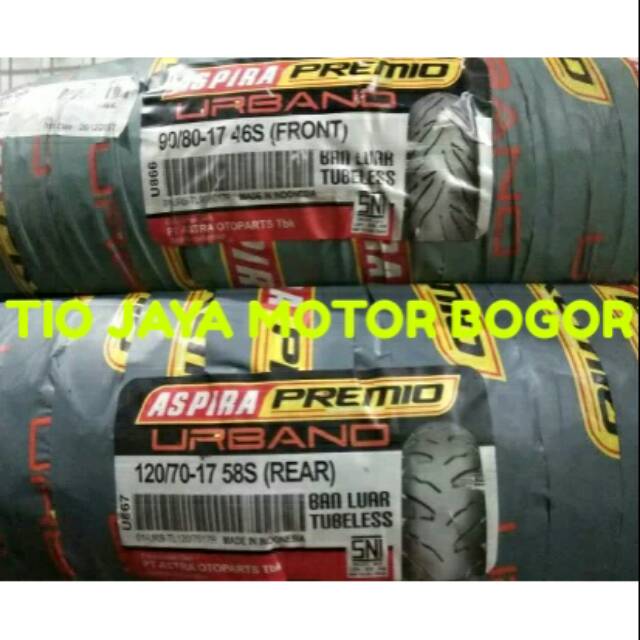 PAKETAN ASPIRA PREMIO 90/80-17 DAN 120   /70-17 TYPE URBANO