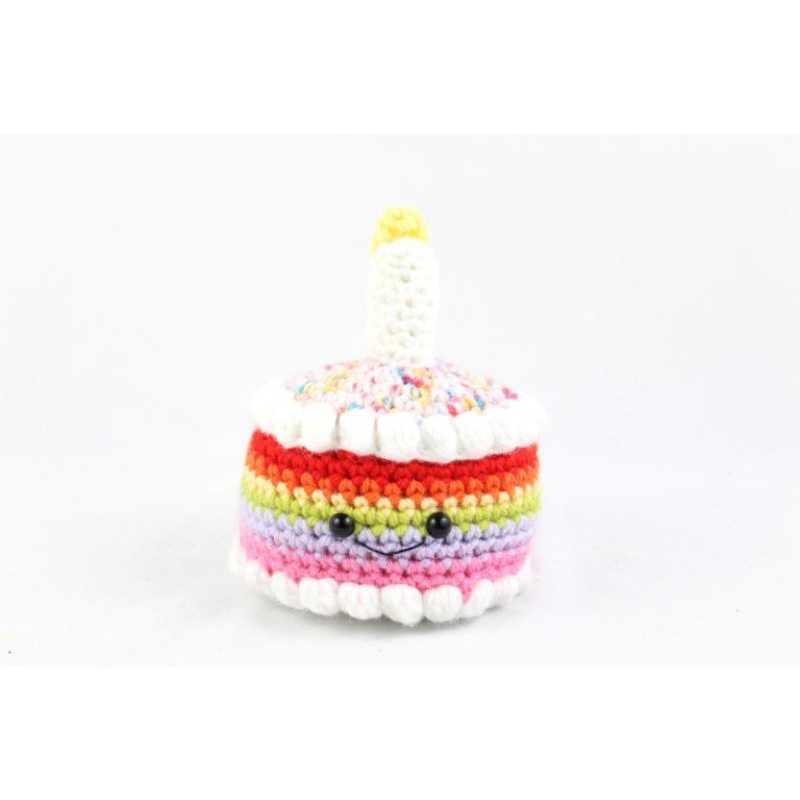 Boneka rajut bentuk kue ulangtahun birth day cake amigurumi