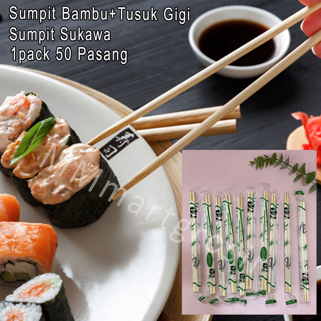 Sumpit / Sumpit Sukawa / Sumpit Bambu+Tusuk Gigi / 1pack 50 Pasang