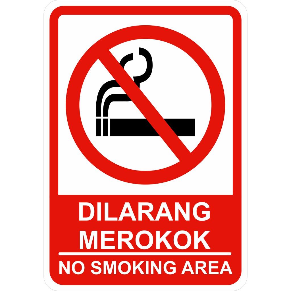 Rambu Dilarang Merokok  No Smoking Kotak 35cm x 50cm Plat 