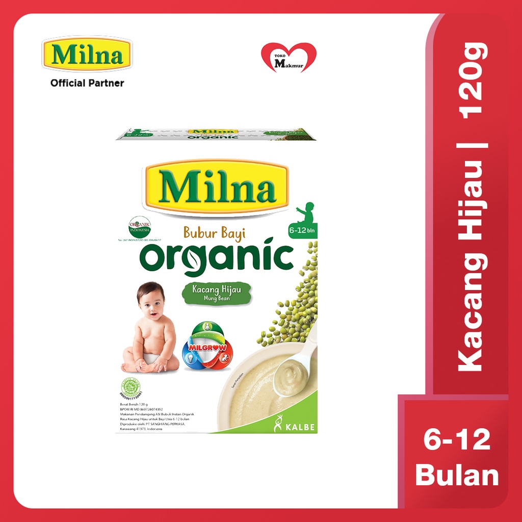 Milna Bubur Bayi Organik 120 Gram / Toko Makmur Online