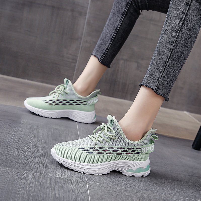 BJS07 - GREEN - Sepatu Sneakers Sport Wanita Cantik SEPATU WANITA SNEAKERS TALI FLAT SEPATU OLAHRAGA JOGGING FASHION IMPORT TERMURAH TERLARIS TERBARU BAGSTORE JAKARTA JSSH07