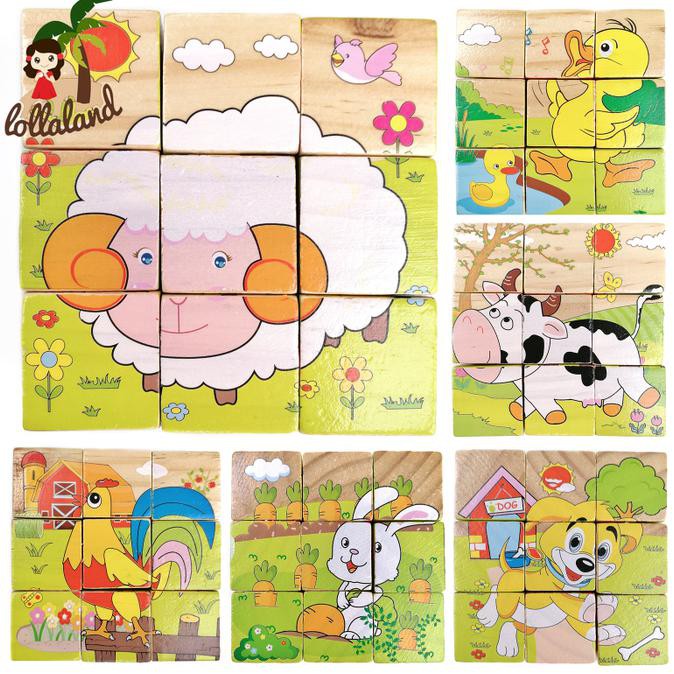 

14.84Ftgrdujh- Et005 Puzzle Block Farm Animal/ Peternakan Ranch Belajar Di Rumah -Toko-Boneka.