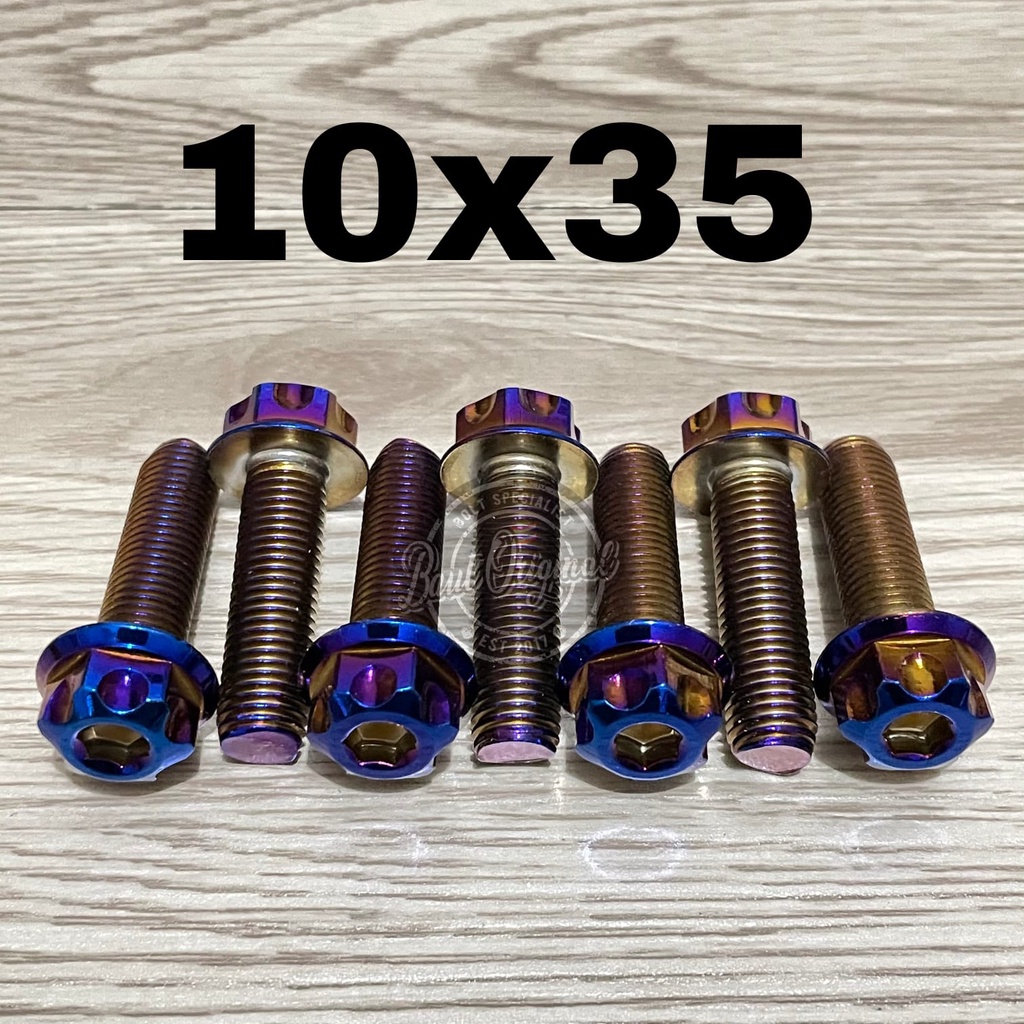 Baut probolt 10x35 blue new model drat 14 panjang 3.5cm ori thailand