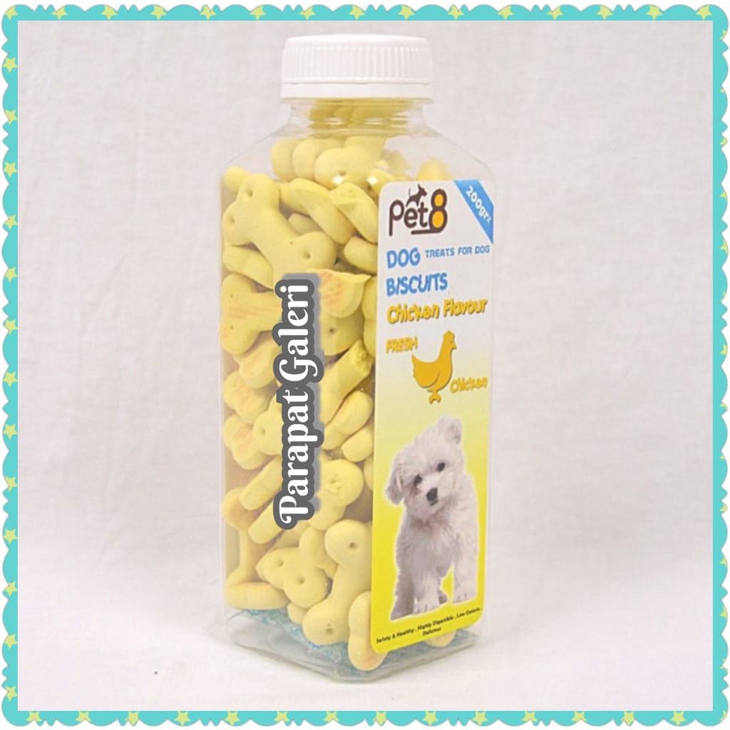 MAKANAN Anjing PET8 BISKUIT TULANG 110 GRAM - SNACK DOG BISCUIT BONE