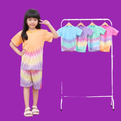 Setelan Anak Perempuan Pelangi Usia 1-8 Tahun Celana Panjang dan Lengan Panjang | Setelan Abstrak Anak | Setelan Kaos Anak | Setelan Barong Anak