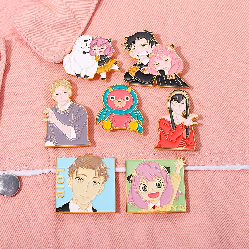 Bros Pin Enamel Desain Kartun Anime Loid Anya Yor Bahan Metal Untuk Hadiah Teman