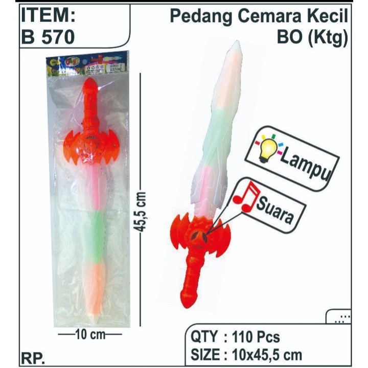 B 569 / B 570 - Mainan Pedang Suara Music Nyala Lampu pendek Bagus B569 / B570