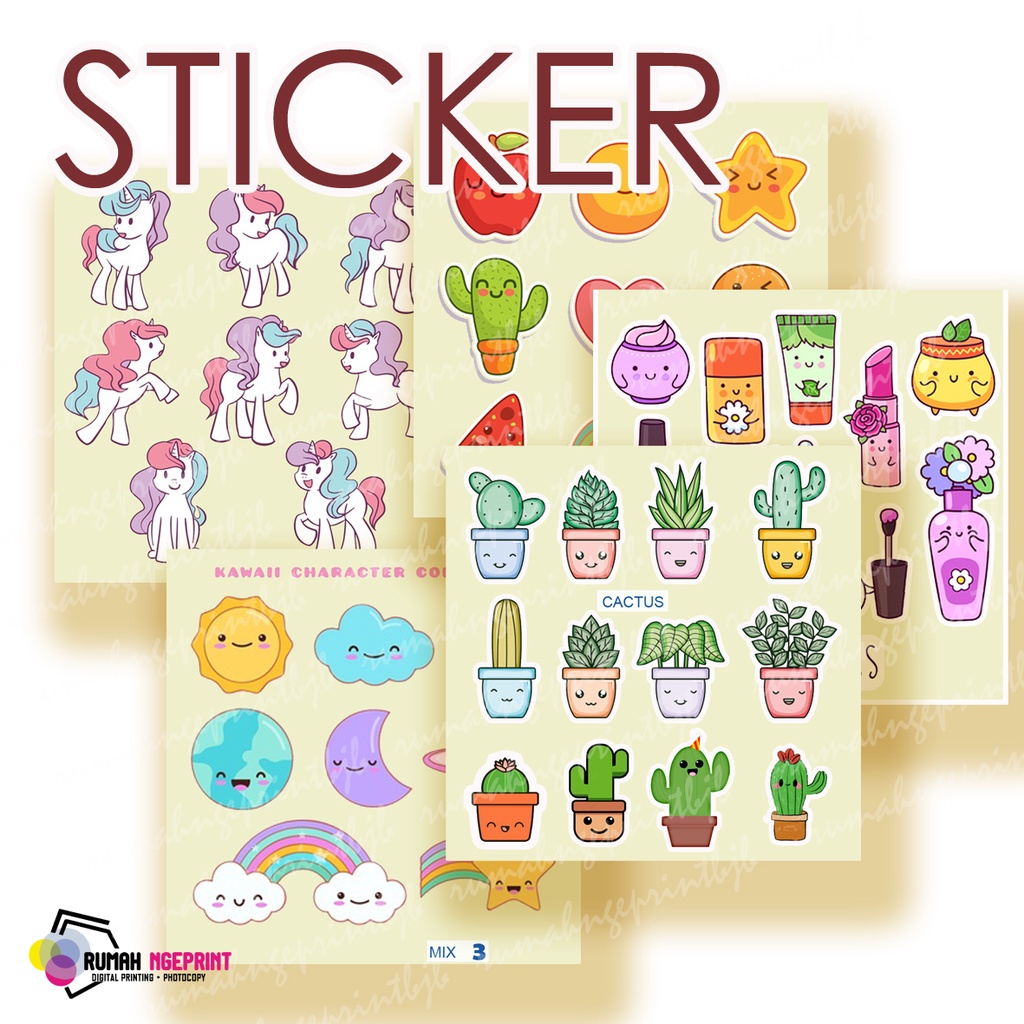 STIKER WATERPROOF ANTI AIR LUCU KAWAI HEWAN/ AESTHETIC/ ANIME