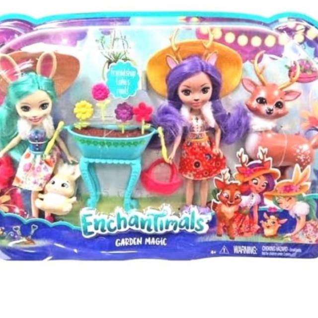 Enchantimals Garden Magic  Danessa deer dan Fluffy bunny Original  mainan anak