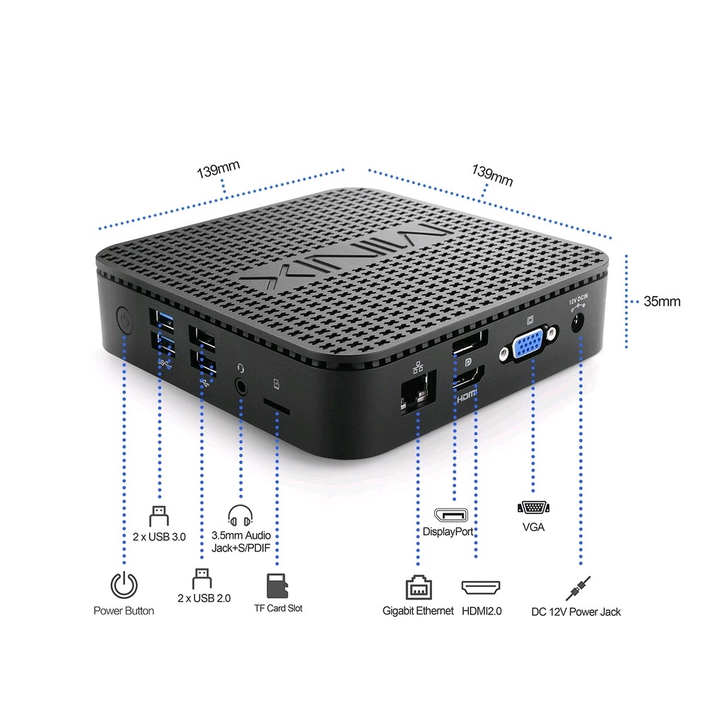 MINIX NEO G41V-4 MAX Mini PC - Intel N4100 RAM 4GB ROM 128GB Win 10 - Mini PC Terbaru dari MINIX - Upgrade Version dari MINIX NEO G41V