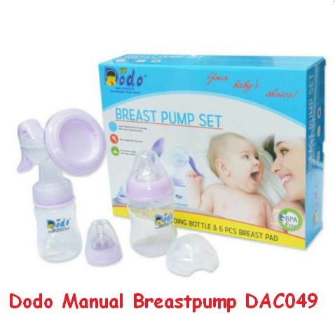 Dodo Manual Breast Pump Pompa Asi Extra Botol dan Free Breastpad DAC049