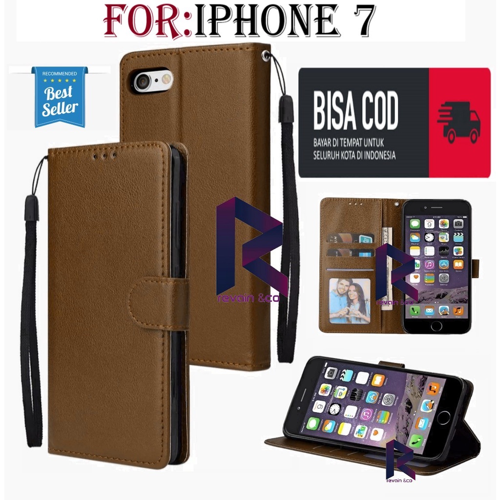 FLIP COVER IPHONE 7 CASING FLIP WALLET LEATHER KULIT PREMIUM SARUNG BUKA TUTUP FLIP CASE IPHONE 7