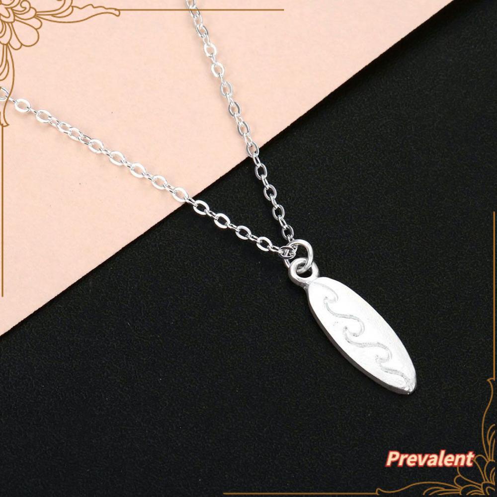 Preva 1PC Kalung Rantai Liontin Papan Surfing Bahan Alloy Untuk Wanita