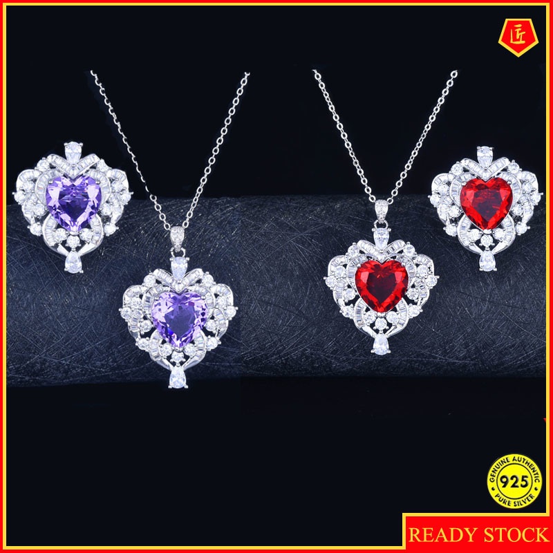 Cincin Dengan Liontin Kristal Amethyst Lavender Natural