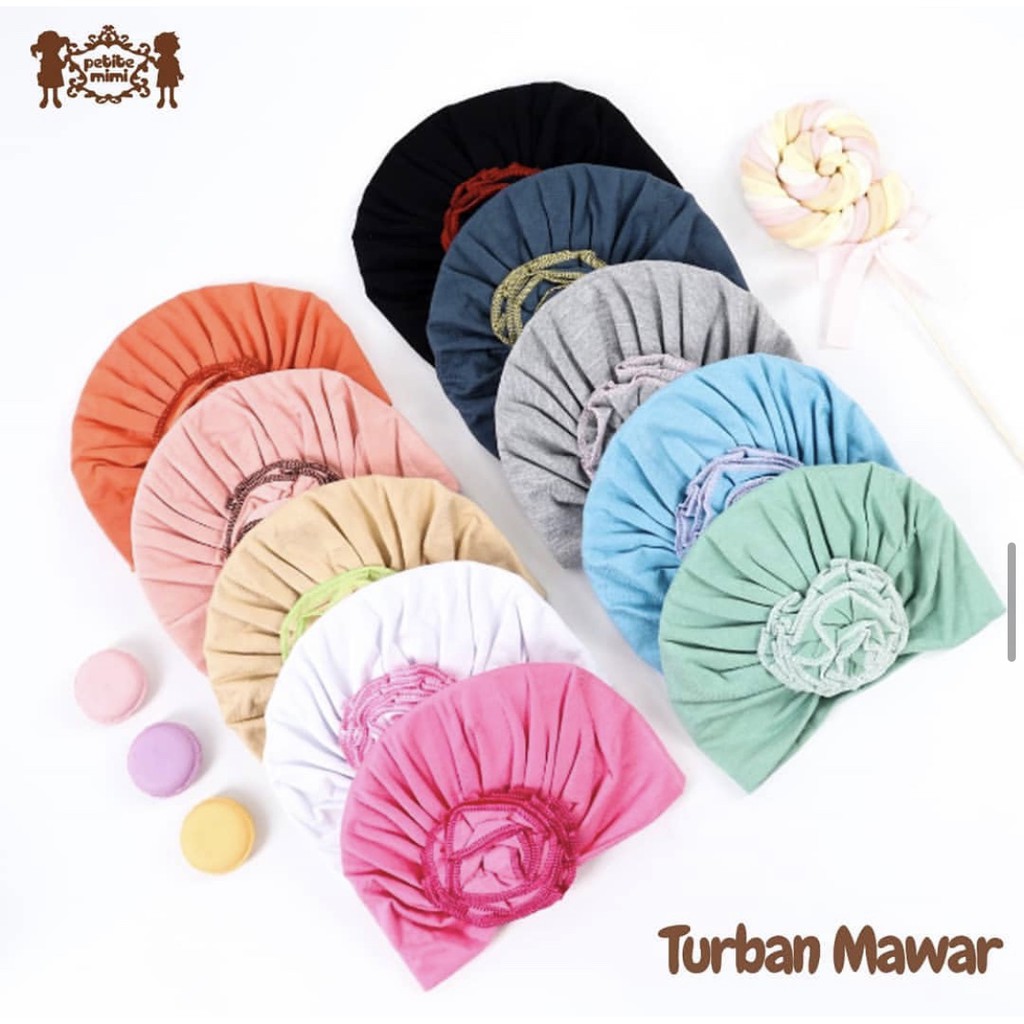 Petite Mimi Rose Turban / Turban Mawar 0-2 Tahun Comfortable &amp; Cute