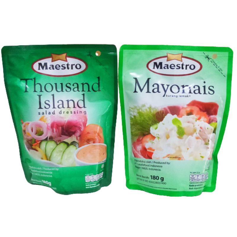 

Sembako - Maestro Mayonais Original dan Thousand Island 180 gr