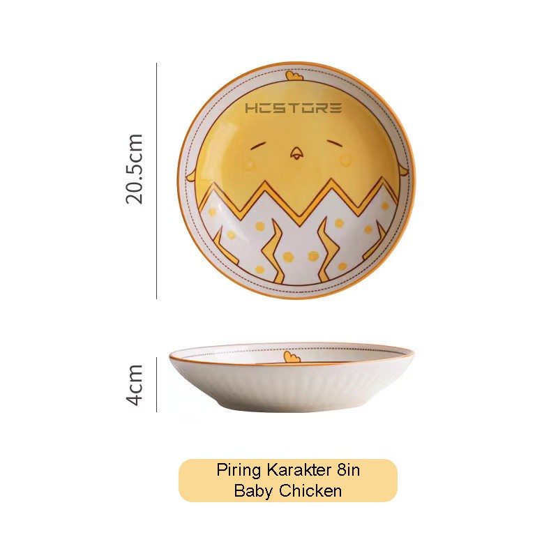 PIRING KERAMIK 8 INCH KARAKTER MOTIF SERIES PLATE CANTIK BISA UNTUK MICROWAVE DAN OVEN-PIRING MAKAN EGG