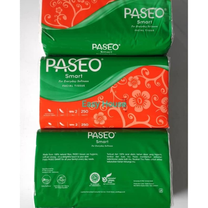 Paseo 250 Sheet Facial Tissue/Tisu Wajah Paseo 250,1 karton(isi 48pcs)