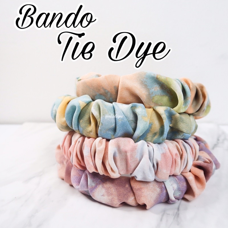 BANDO SCRUNCHIE TIE DYE HEADBAND KOREA PREMIUM WANITA CEWEK AKSESORIS FASHION KEKINIAN BEST SELLER