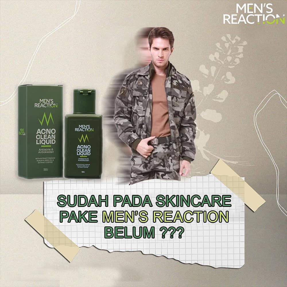 Sabun Jerawat MENS REACTION Acno Clean Liquid Anti Bakteri Pembersih Pencerah Pemutih Wajah Pria  Penghilang Bekas Jerawat Flek Hitam Nature Reaction Crystal Bright Serum Pria Wanita original