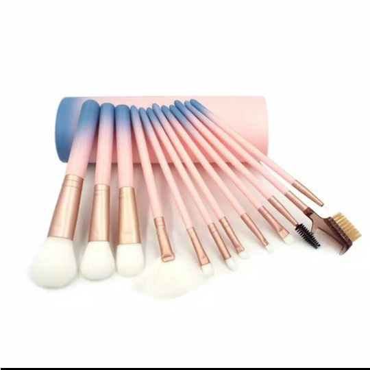 sd0ds1s Brush Set Kit Kuas Bedak Wajah Alat Makeup Make Up Over Blush On 12Pcs Cd2C01