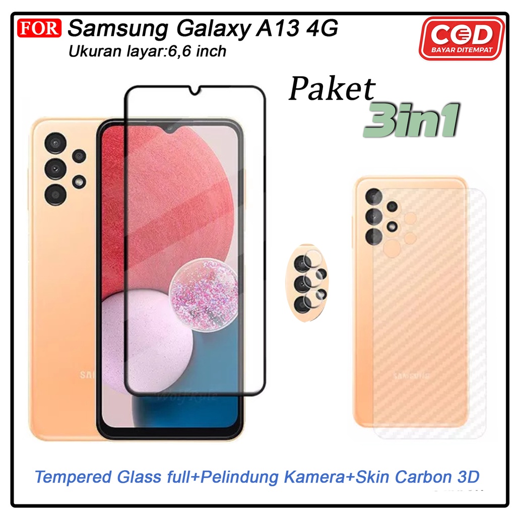 3IN1 TEMPERED GLASS BENING SAMSUNG A13 4G A04 A23 5G A13 5G A04s A33 5G A73 5G TG LAYAR ANTIGORES KACA FULL COVER