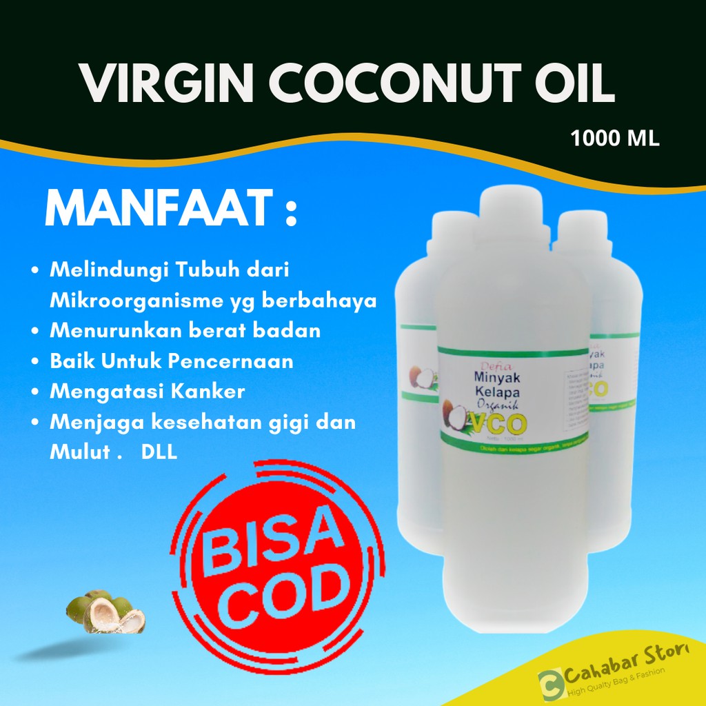 

VCO 1 lt Virgin Coconut Oil Original Minyak Kelapa Murni Defia Herbal