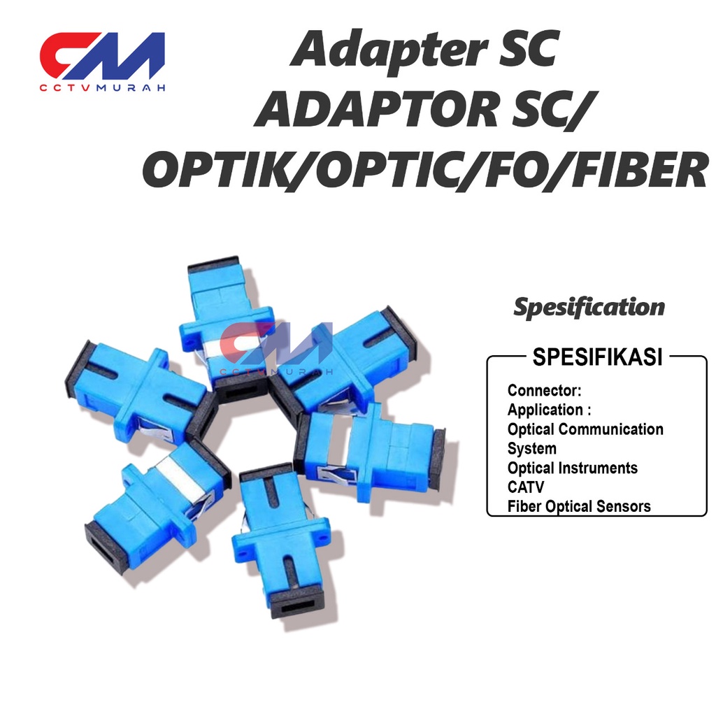 Adaptor SC For Fiber Optic || Blue Cyan 50PCS