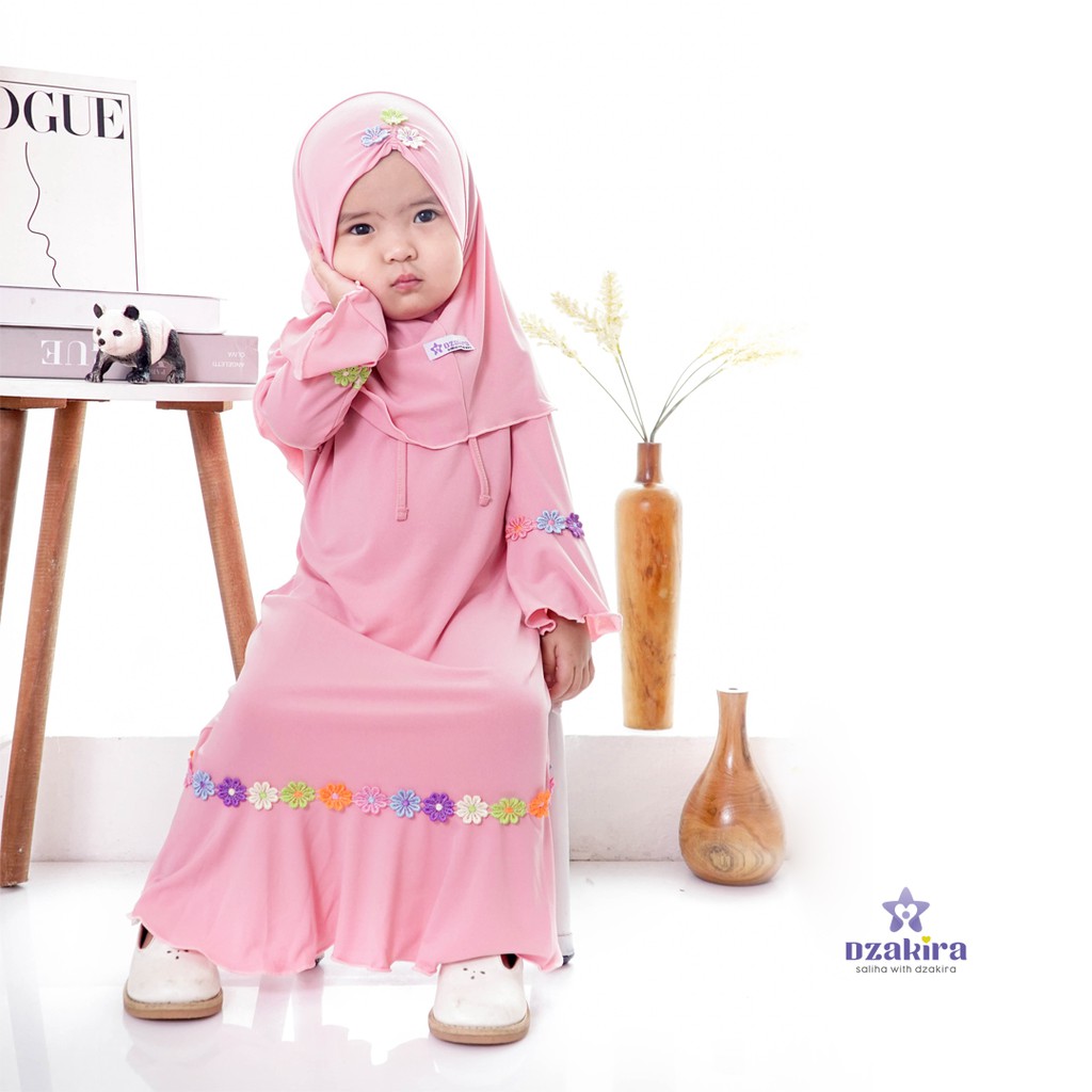 GAMIS BAYI 0-2thn RENDA BUNGA MELATI PELANGI KANAYA DUSTY JERSEY TWIST PREMIUM ORIGINAL by DZAKIRA