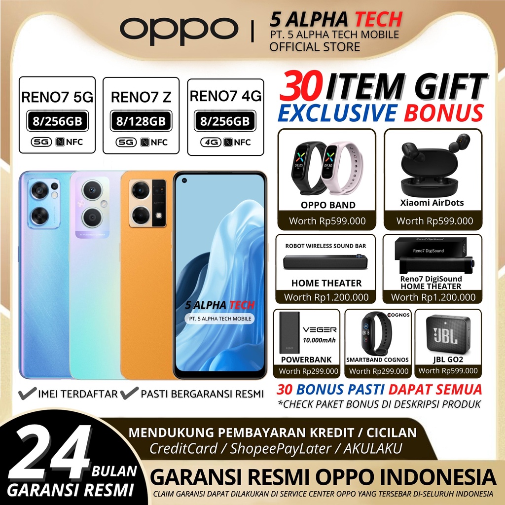 OPPO RENO7 5G | RENO7 Z 5G | RENO7 4G 8/256GB 8/128GB RENO 7 5G RENO 7 Z GARANSI RESMI OPPO