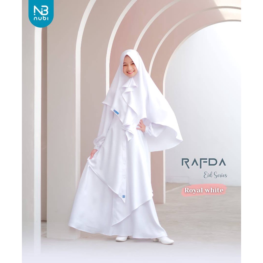 Gamis Rafda by Nubi Gamis anak warna putih Baju gamis anak cewek Kaftan anak terbaru Baju manasik ha