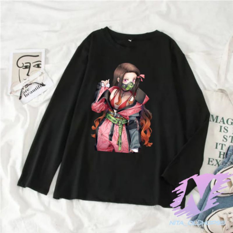 kaos nezeko kaos anak lenganpanjang anime nezuko demon slayer