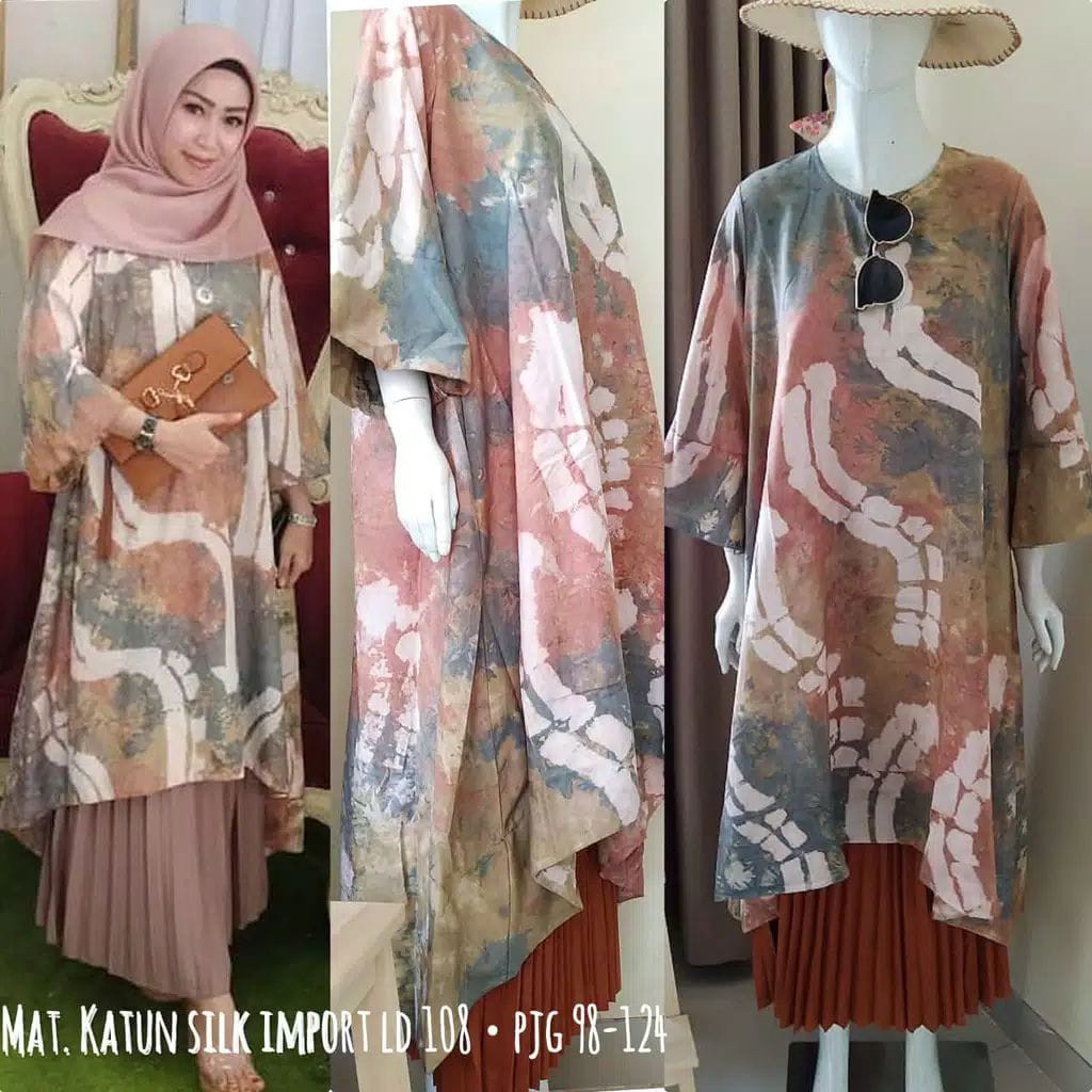 Baju tunik fashion /tunik jumputan palembang / tunik modis