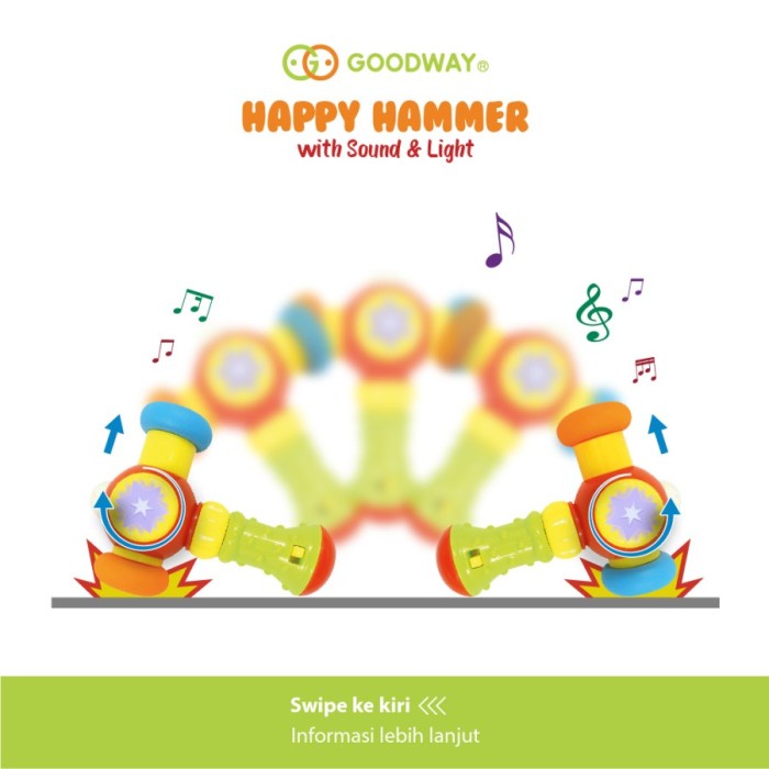 GOODWAY Happy Hammer Baby Toys Mainan Bayi Palu Sensory Light Sound