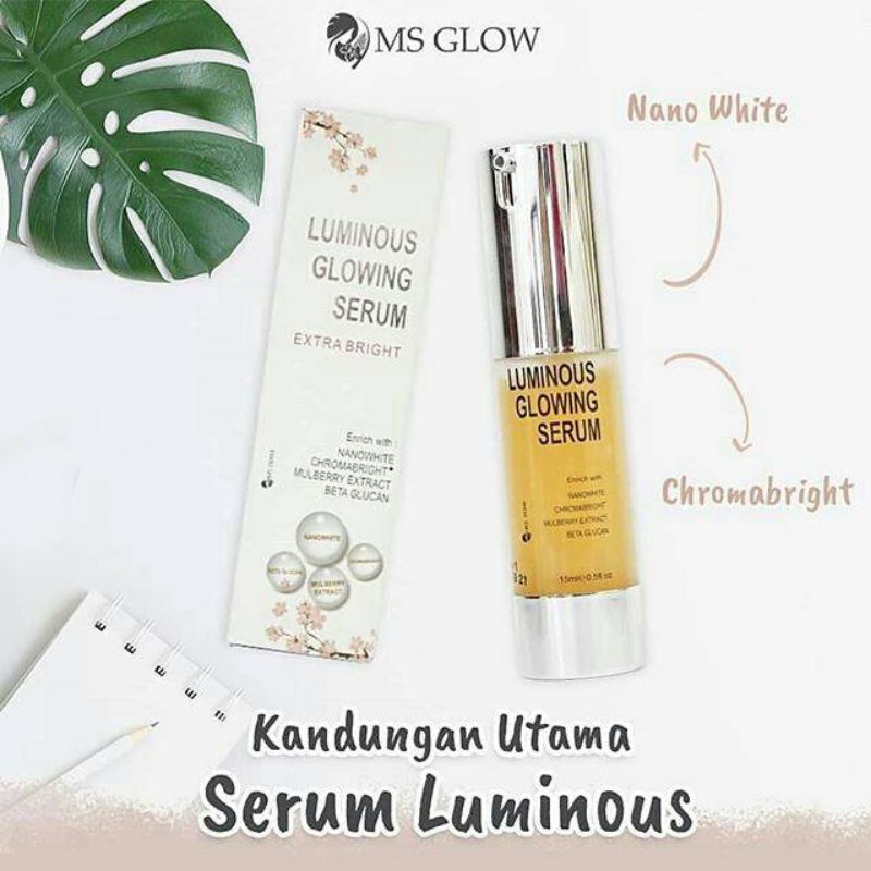 Serum Luminious MS Glow Original mencerahkan wajah menyamarkan noda