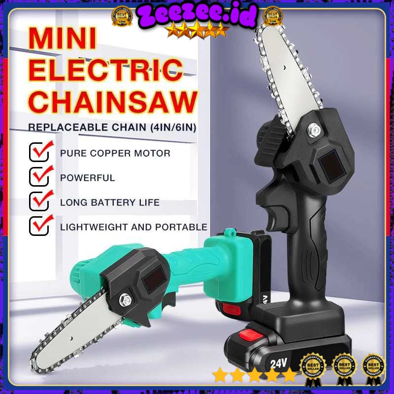 Gergaji Mesin Listrik Kayu Serbaguna Mini Chainsaw Cordless Portable 1200W