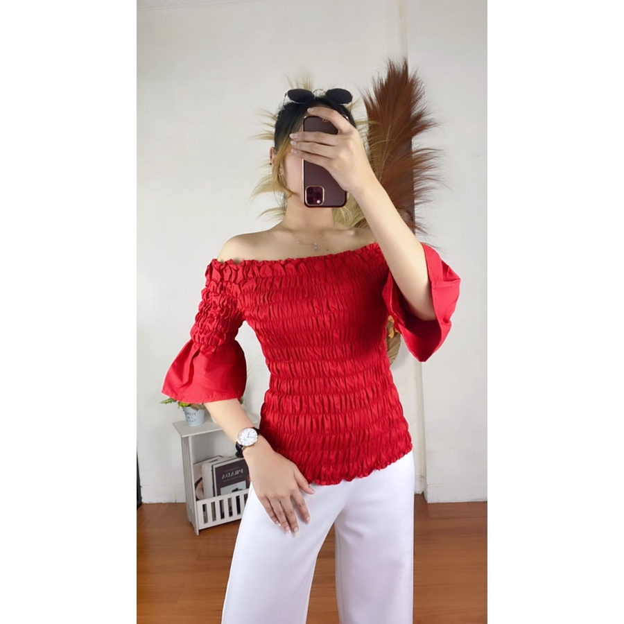 [12.12] Rx Fashion - Baju Wanita . New Sabrina Top  -B1