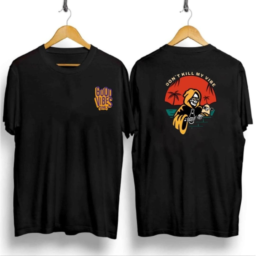 T-shirt Good Vibes/ Baju Kaos Distro kaos Pria Kaos Murah Pria Pendek Slimfit