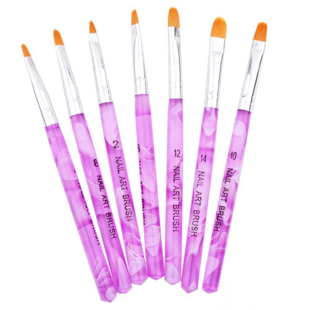 AUGUSTINA Agustina Nail Art Liner Pen Wanita 7 Pcs/set 3D Nail Tips Tarik Sikat Kawat UV Gel Ekstensi Aksesoris Kuku Nail Painting Pen