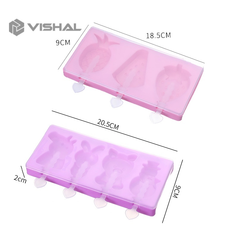 VISHAL Cetakan Ice Cream Silikon / Ice Cream Mold Dapur Cetakan Silikon Es Krim Musim Panas DIY VS-99