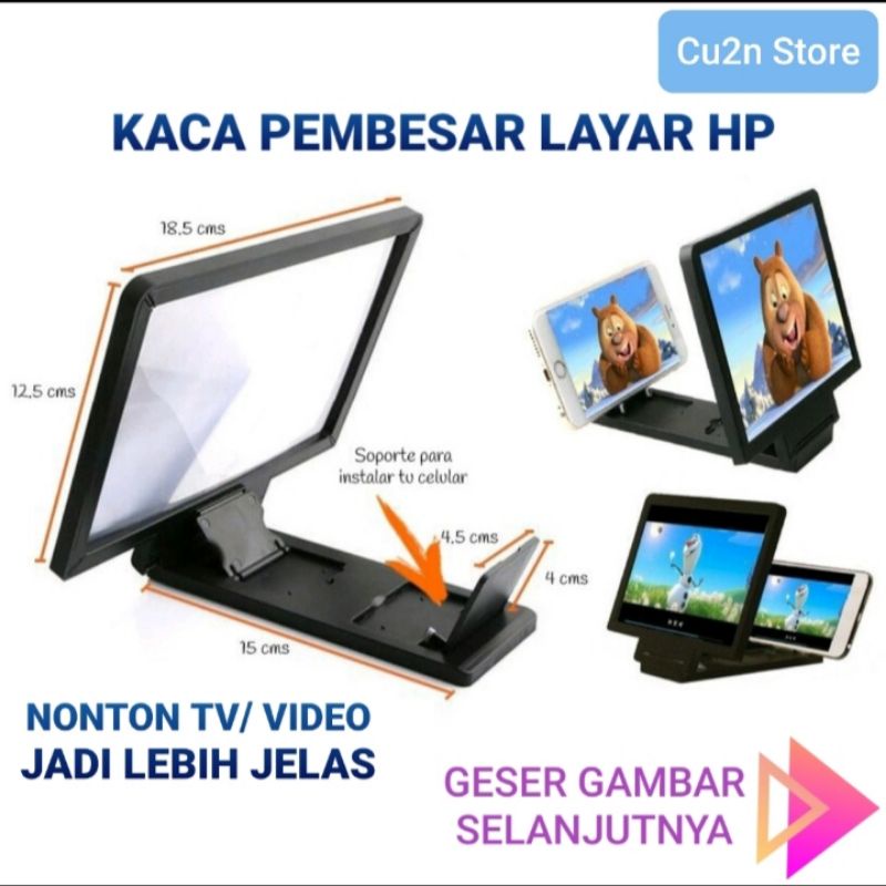 (AC 018) Kaca Pembesar Layar HP untuk Nonton TV dan Video