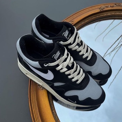 Sepatu Nike Air Max 1 Airmax Patta Black White Hitam Putih Premium