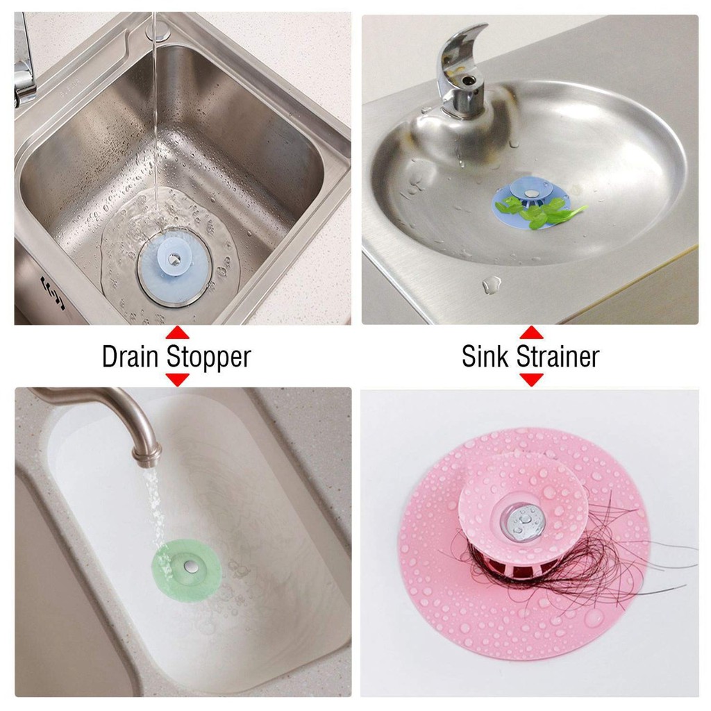 Saringan Wastafel Silikon Penutup Lubang Saluran Air Kamar Mandi Dapur Bulat Sink Bathtub Silicone