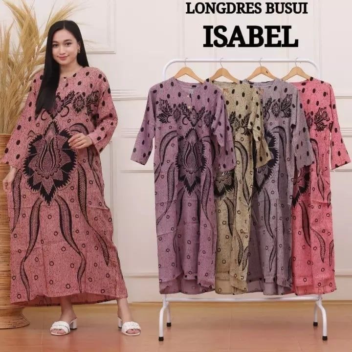 Daster Lengan Panjang Busui Ukiran Ukuran Standar Kancing Depan Busui Kekinian Rayon Adem