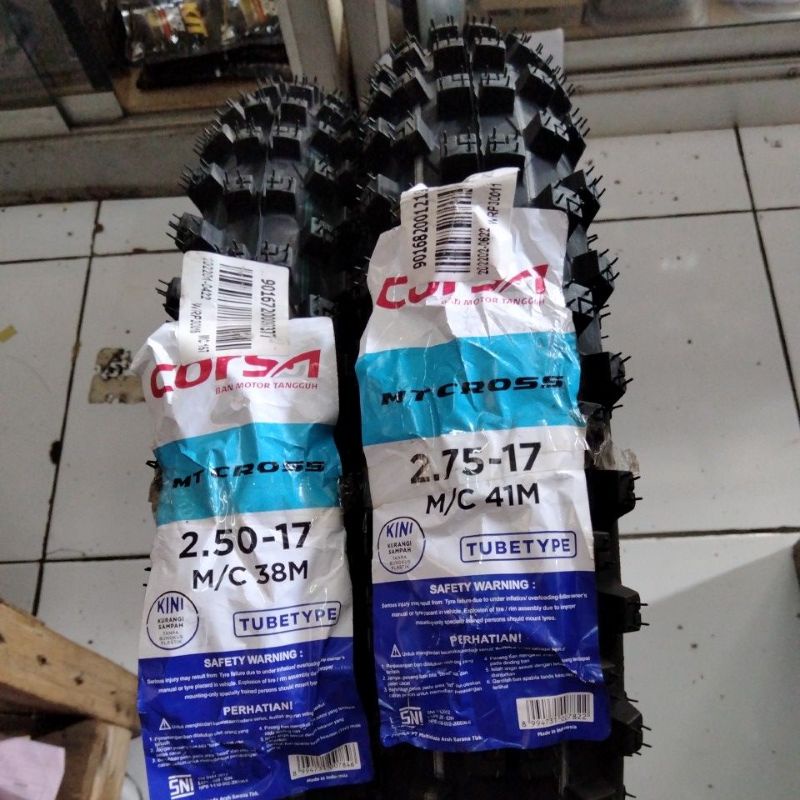 Sepasang Ban Trail CORSA Mt Cross 250-275 Ring 17 Ban Luar Trail Tril Trill Trial Tubetype