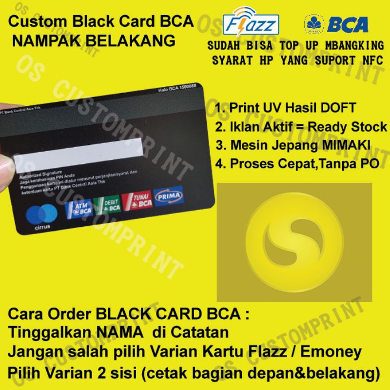 CUSTOM FLAZZ BCA GENERASI 2 NFC - BLACK CARD