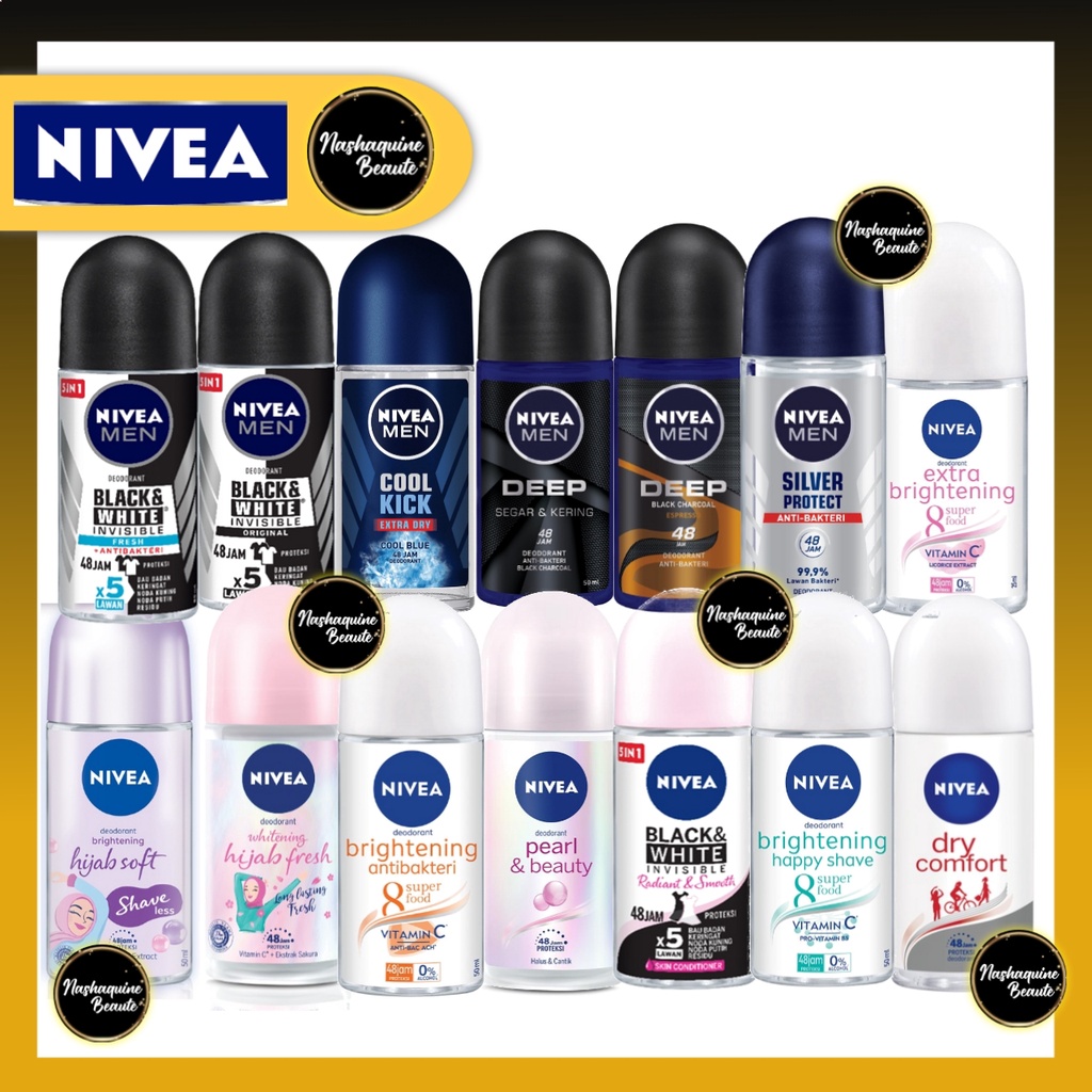 NIVEA Deodorant Roll On | 25 | 50 | Men | Women - Personal Care Deodorant Extra Whitening